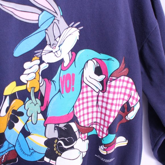 Vintage Bug Bunny Sweatshirt Daffy Duck Taz 1993XL - Picture 5 of 8